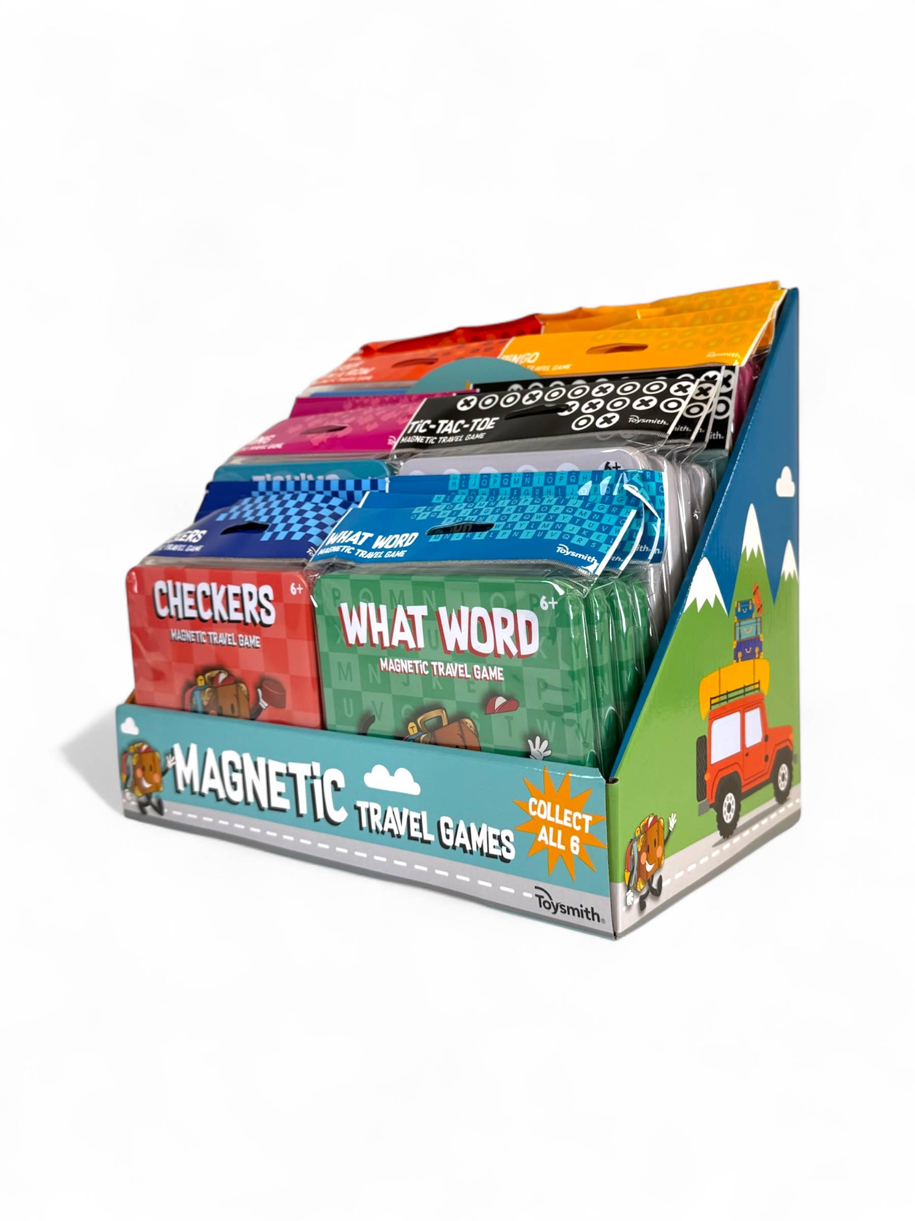 Toysmith - Wholesale Board Game - On the Way Games Magnetic Travel Games, 6 Games, 24/Display19