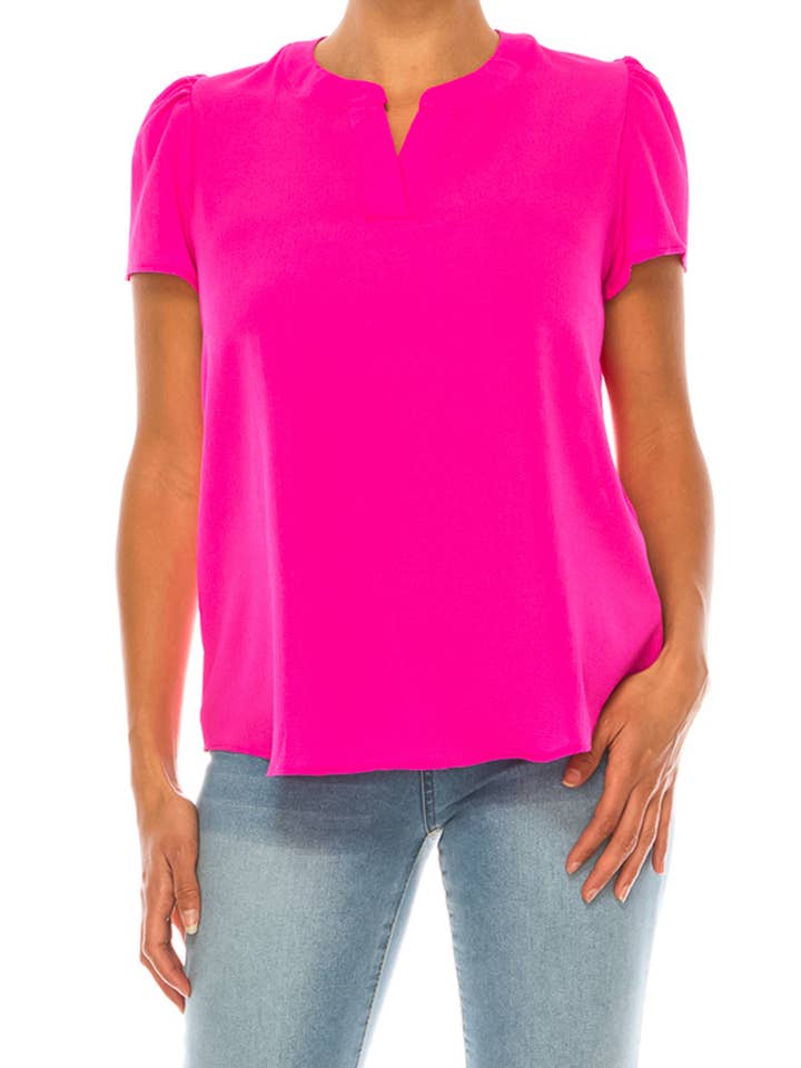 Women's Elegant Short Sleeve Top and Puff Sleeves for wholesale by MOA COLLECTION