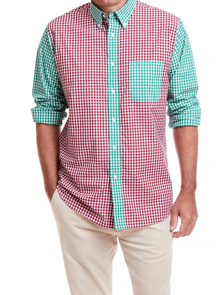 Panel navideño a cuadros vichy de Chase Shirt para venta al por mayor de Castaway Clothing Nantucket Island