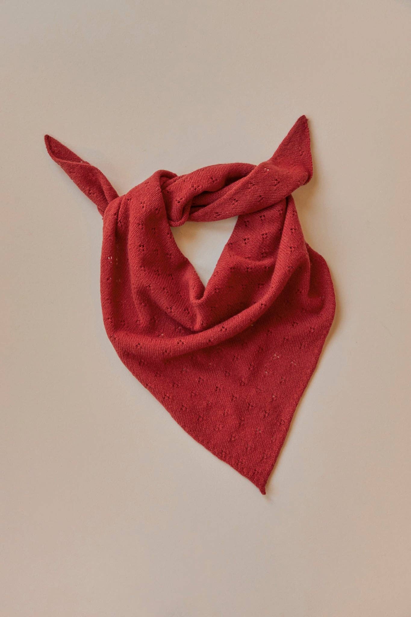 ROVE Knitwear - Wholesale Scarf - Women's - Pointelle Neckerchief | Red3