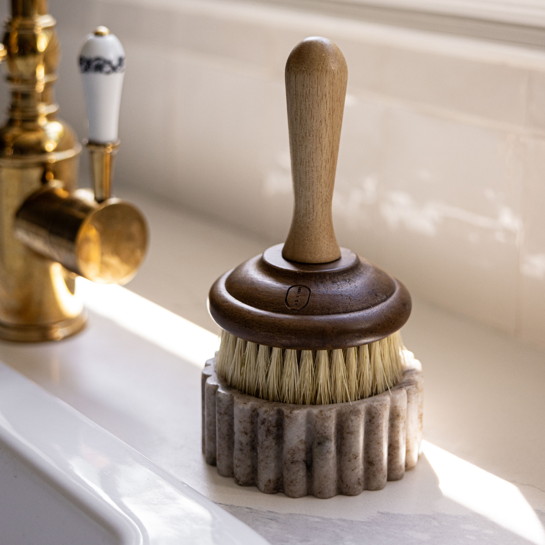 Luxe B Co - Wholesale Bath Soap Dish - Fluted Soap Dish Beige Light Grey Tones Marble 6