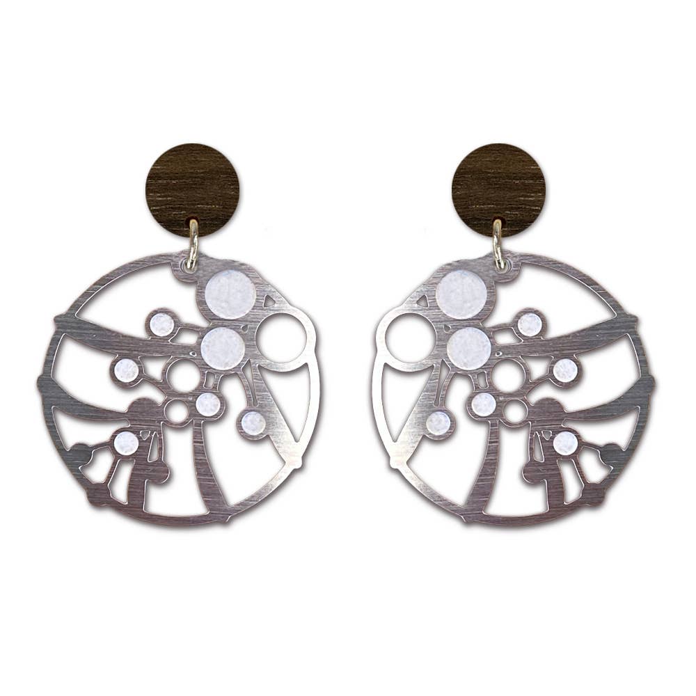 Go Do Good - Wholesale Dangle earrings - Wattle Silver Dangle Stud Earrings4