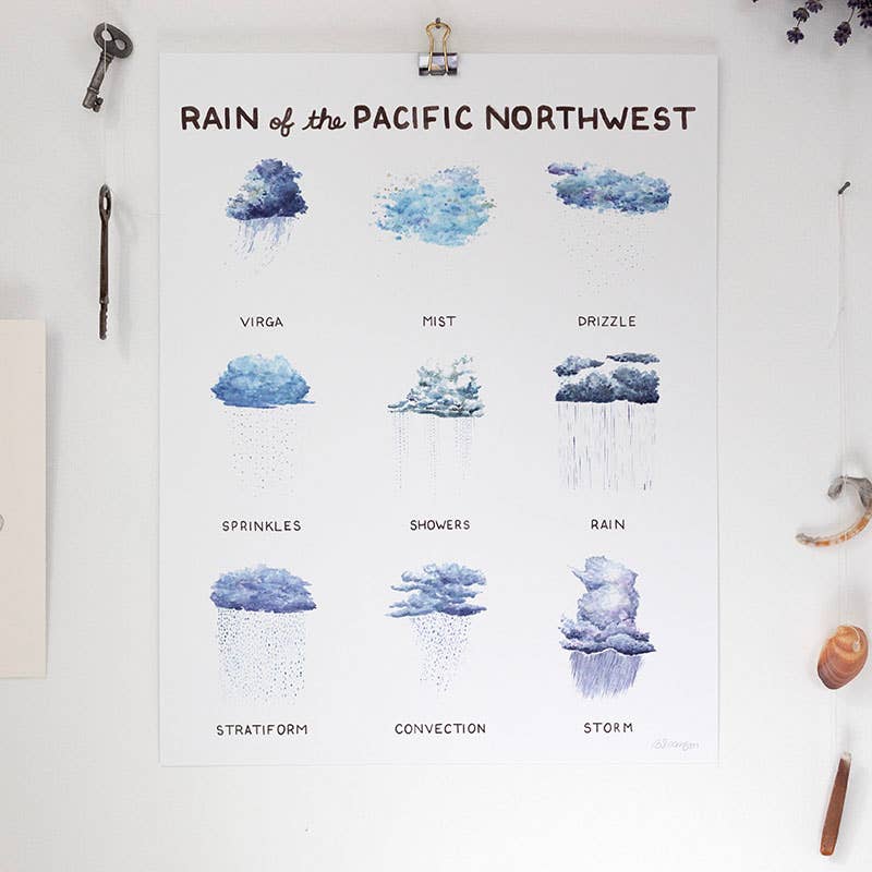 Yardia - Wholesale Art Print - Rain of the Pacific Northwest - 11" x 14" Science Art Print1