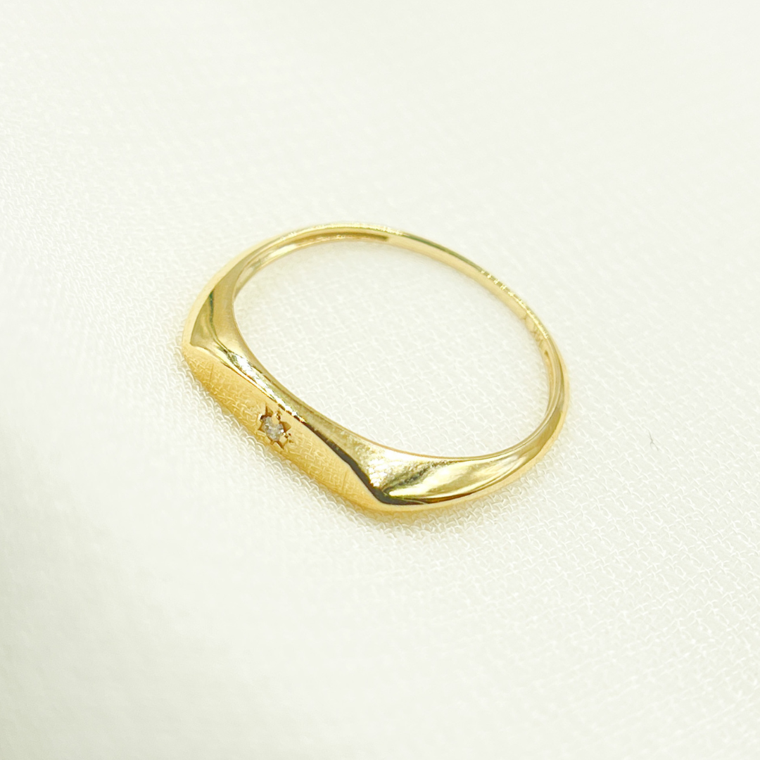 Yellow 14K Solid Gold Diamond Ring. ZGG702 for wholesale on Faire4