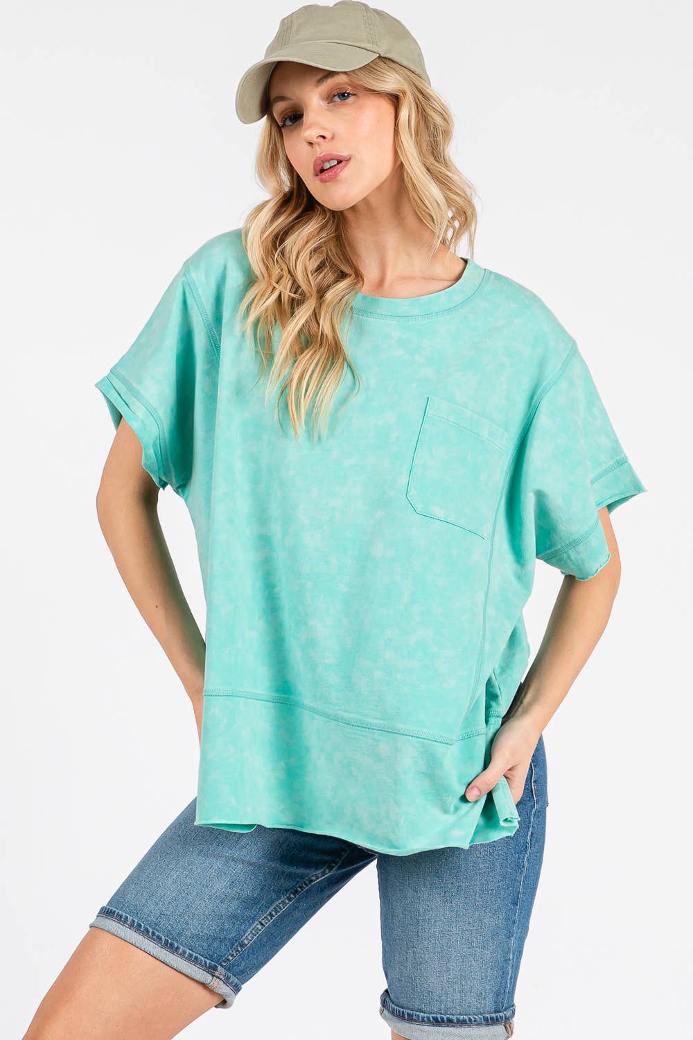 Sage + Fig – Engroshandel T-shirt – til kvinder – VINTAGE MINERAL VASKET KORTÆRMET TEE (ST7809)14