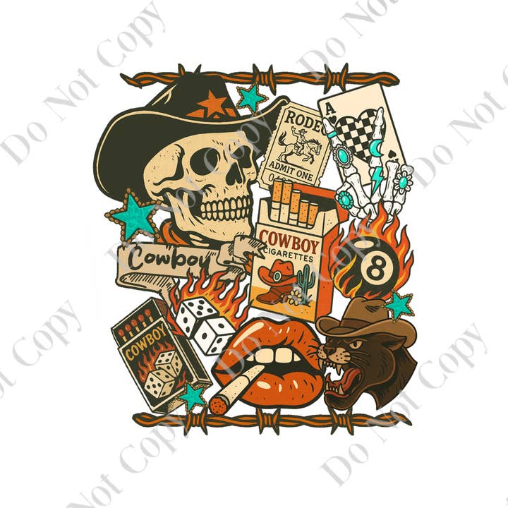 Southern Vogue Wholesale - Wholesale Sublimation Transfer - Cowboy dtf transfer (individual)