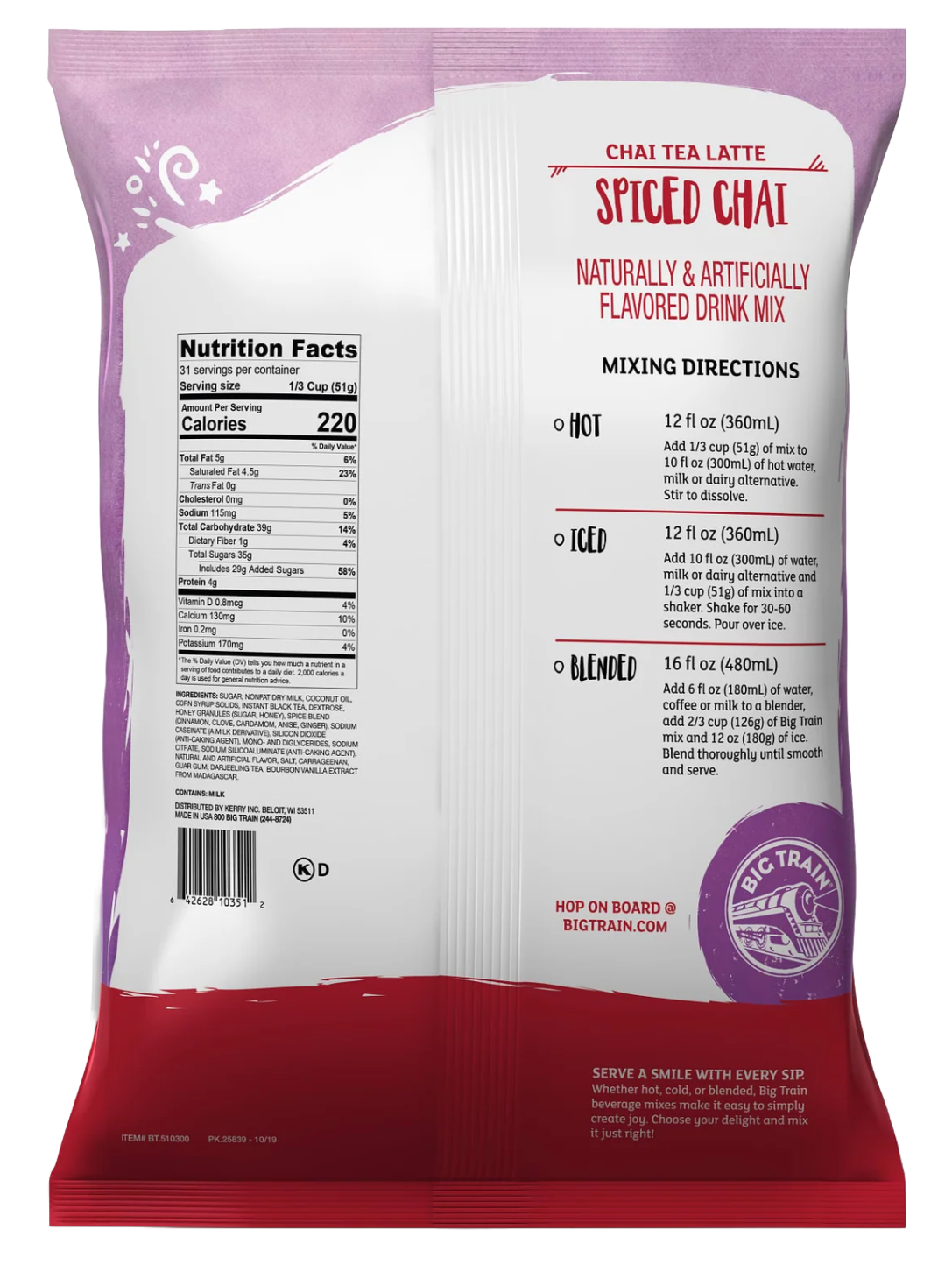 Dark Canyon Coffee Company - Wholesale Beverage Mix - Big Train Spiced Chai Tea Latte Beverage Mix2