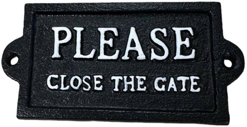 Gainsborough Giftware x Portland Living – wholesale Sign – Please Close The Gate, 12.7cm2