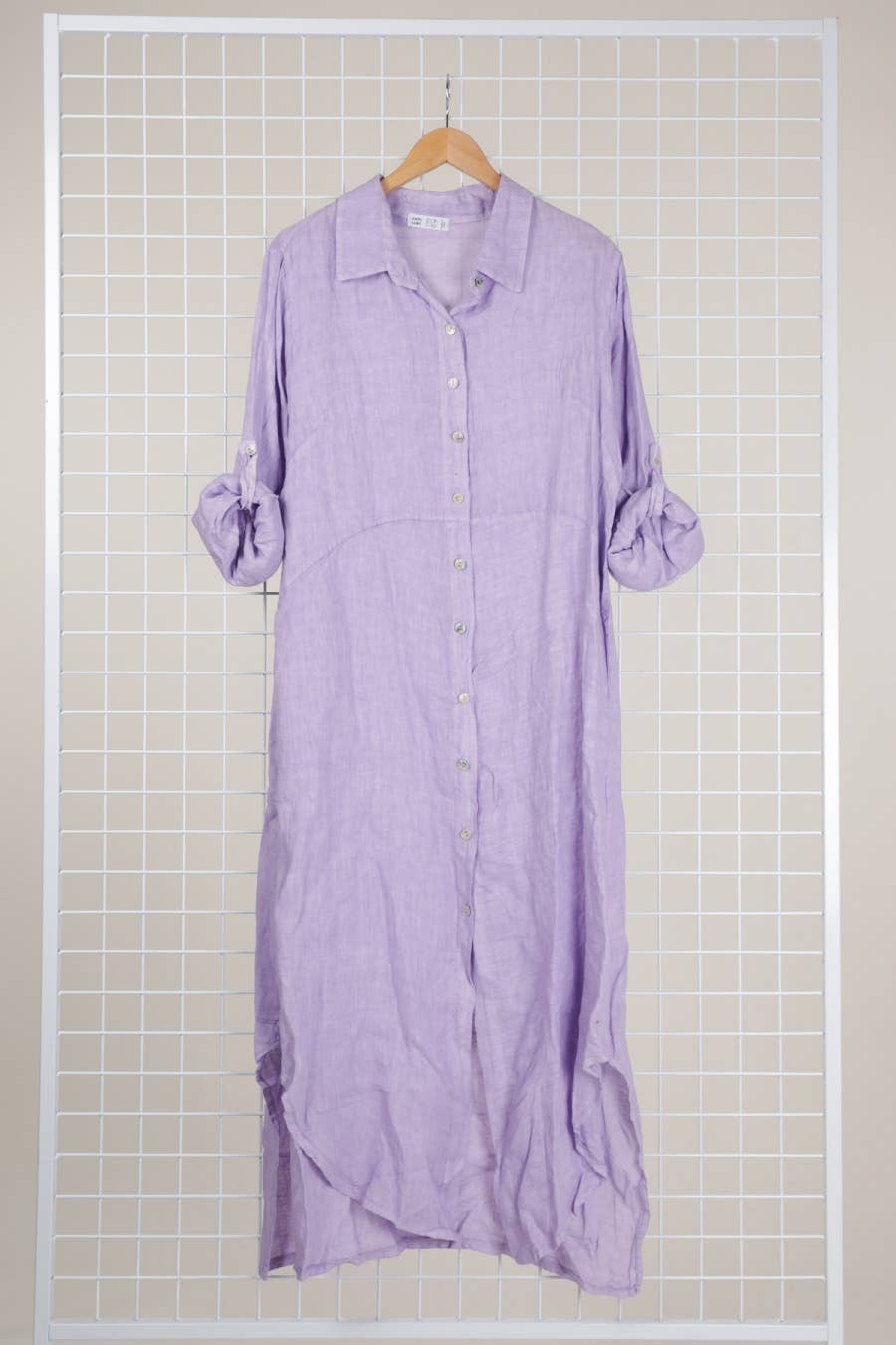 la maison des fibres naturelles - Wholesale Button Down Shirt - Women's - Long shirt dress 68036 100% LINEN17