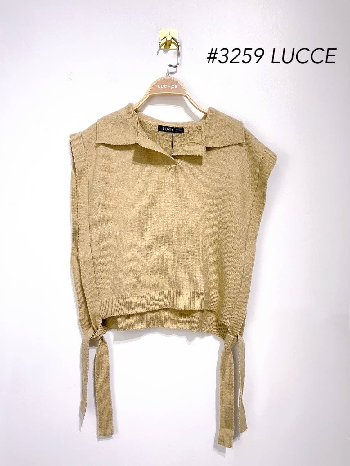 LUCCE – Engroshandel Pullover - Dame – Åben ærmeløs vest med polokrave - PU32591