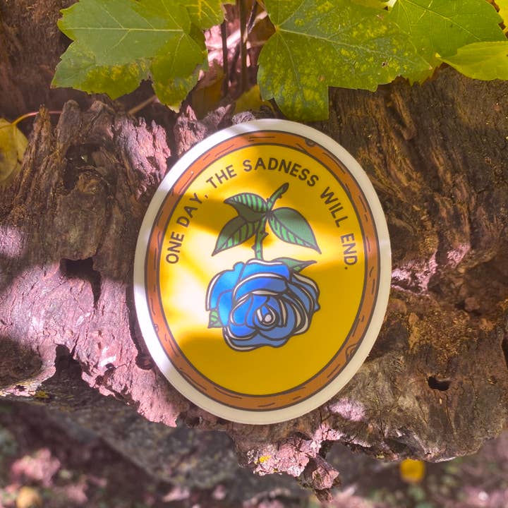 Lil Boat Boutique - Wholesale Sticker - Op een dag zal het verdriet eindigen - 3" vinylsticker Blue Rose6