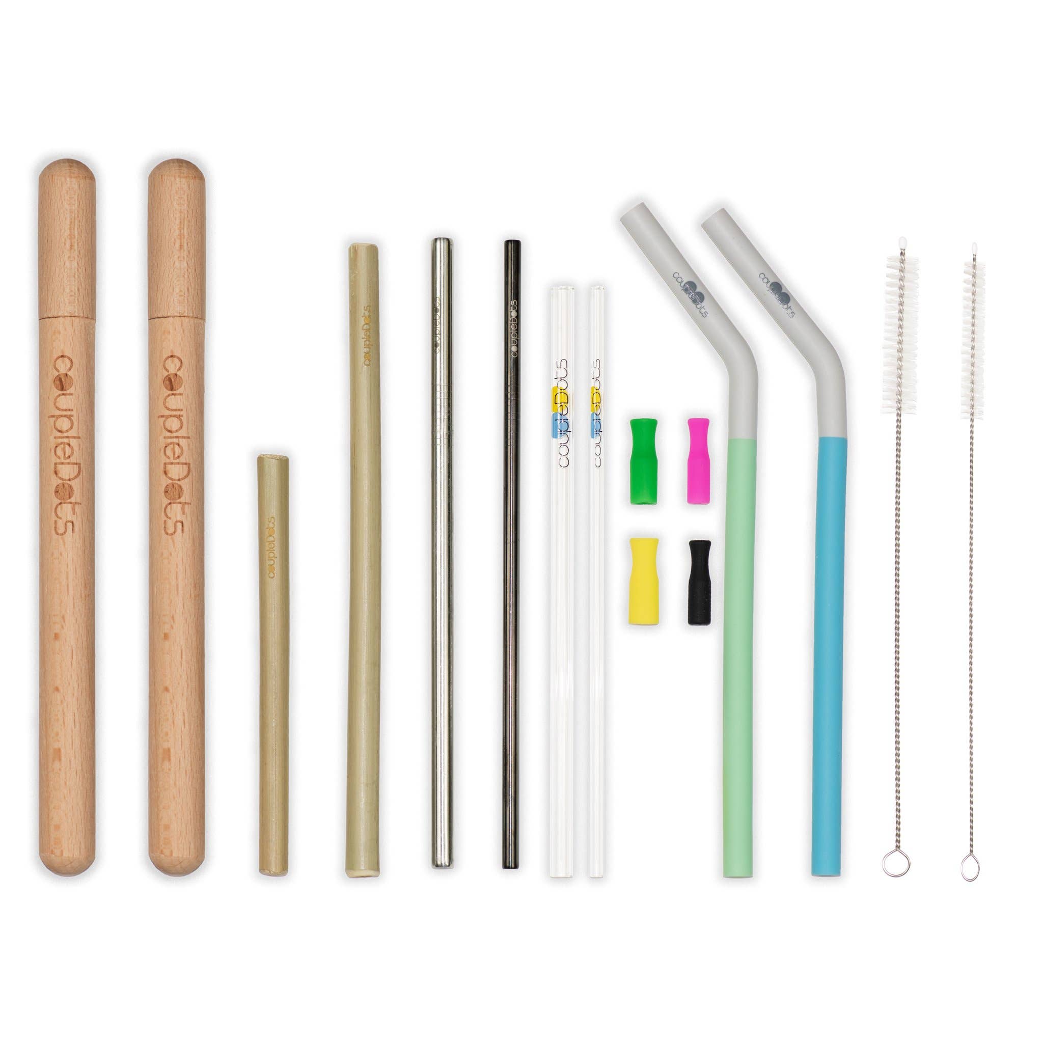 GreenWave - Wholesale Drinking Straw - coupledots reusable straw starter pack (mixed set)1