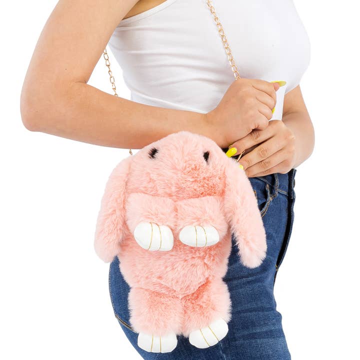 Cap Zone - Wholesale Crossbody bag – Women's - Bunny Fluffy Fuzzy Faux Fur Crossbody Purse Bag18