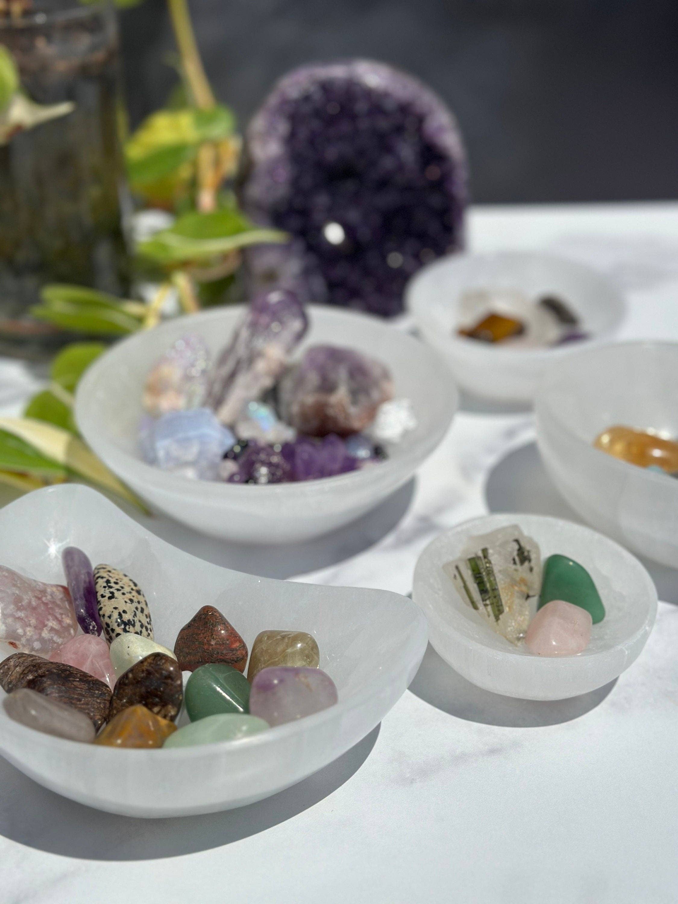 New Moon Beginnings - Wholesale Crystal Charging Plate - Selenite Bowls (10 Options!) Selenite Crystal Charging Bowls7