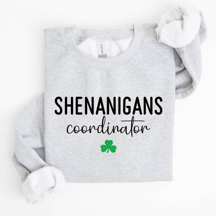 Refinery Number One LLC - Wholesale Graphic Sweatshirt - Women's - Shenanigans Coordinator, Funny, St Patrick's Day Sweatshirt