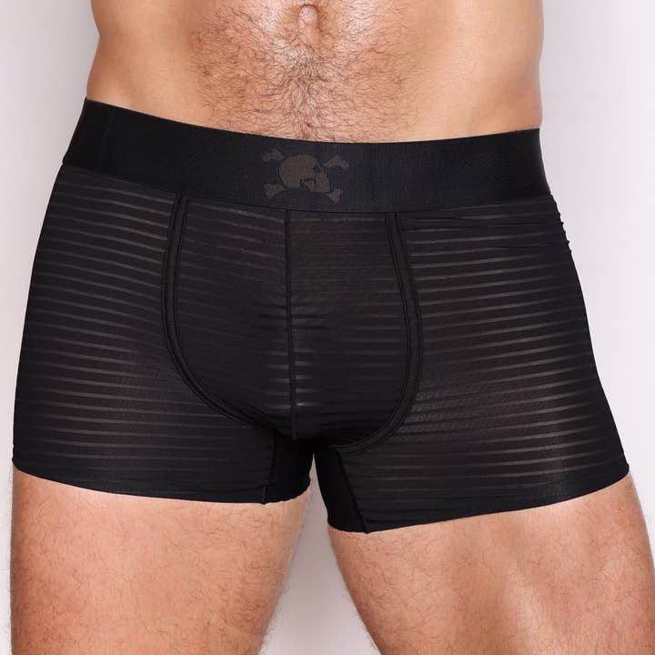 Just The Bones Sheer Black Stripe Trunk for wholesale by Skull & Bones