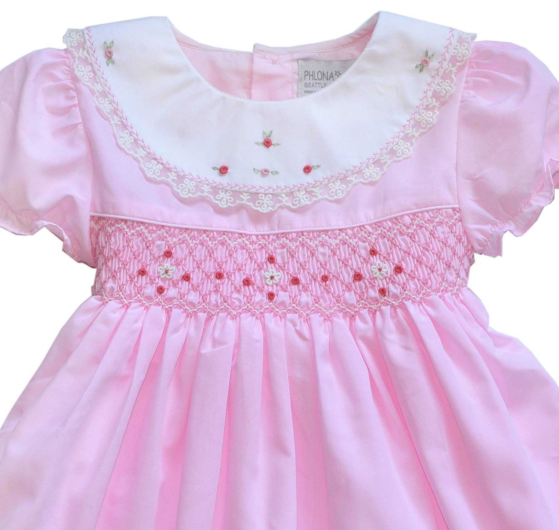 PHLONA - Wholesale Dress - Kids - Pink Hand Smocked Girls Liberty Dress |  Portrait Dress | Beach Wedding Dress | Twirl Dress | Spring Dress | Ruffle Dress2