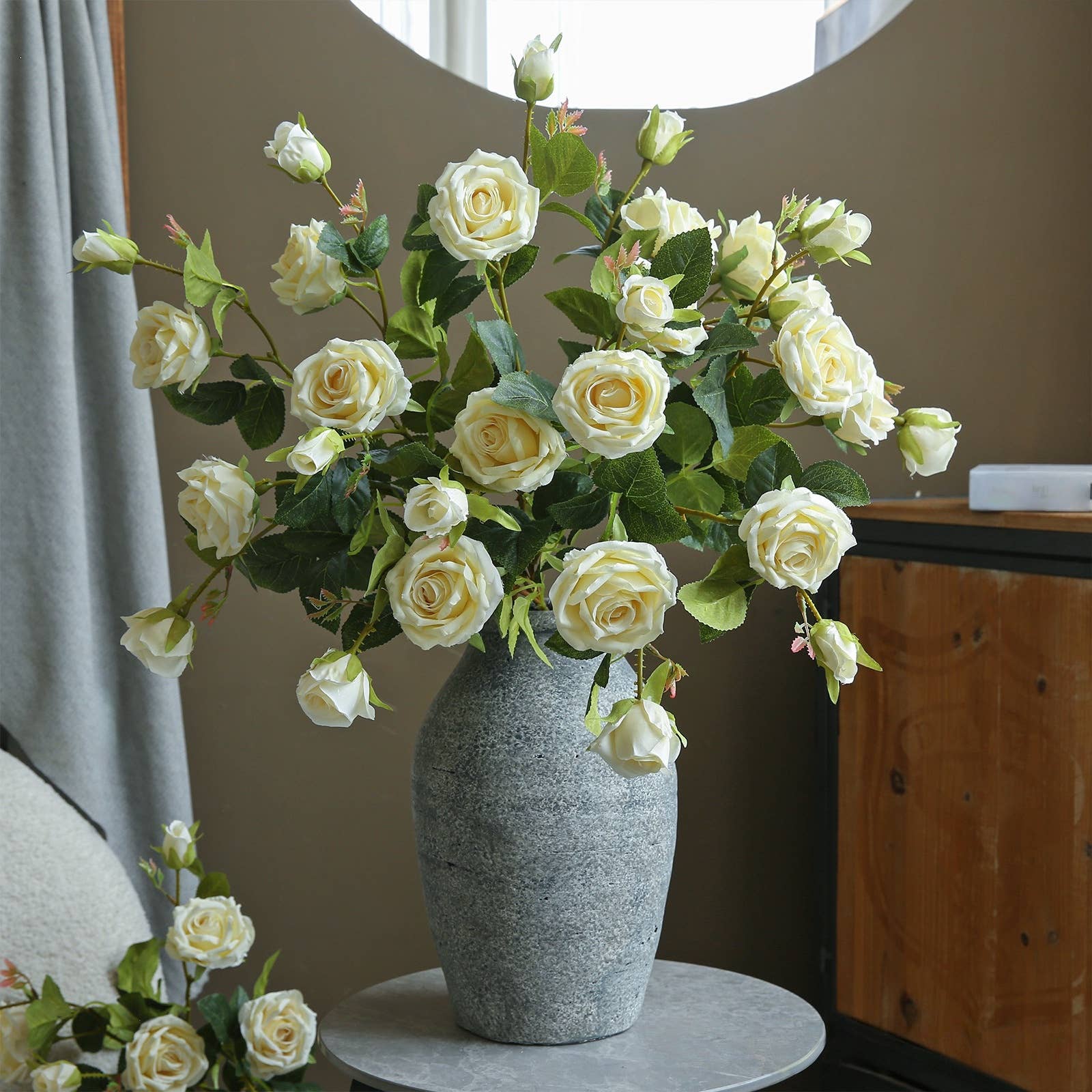 ACNITE(We cover U.S. import duties) - Wholesale Kunstbloemen - Zijden bloemstuk met 6 koppen sneeuwrozen voor woondecoratie7