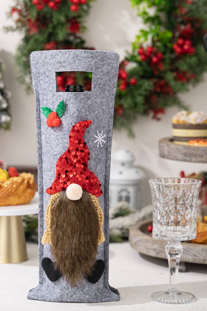 UNISHE - Wholesale Wine Gift Bag - Christmas Gnome Wine Bottle Bag HB0663