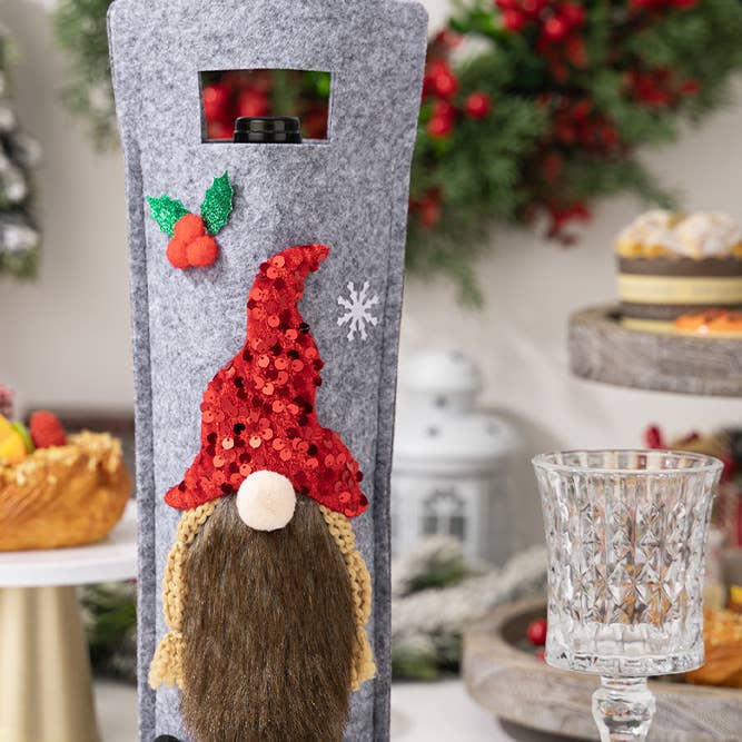 UNISHE - Wholesale Wine gift bag - Christmas Gnome Wine Bottle Bag HB0663