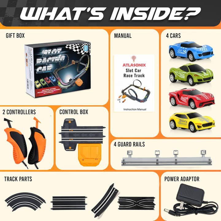 Atlasonix - Wholesale Toy Car/Truck - Kids - Slot Car Race Track Sets - Double Loop2