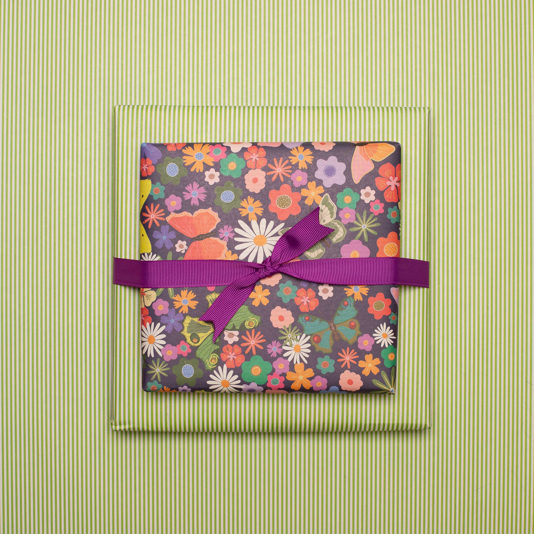 My Pretty Circus - Wholesale Flat Wrap - Easter wrapping paper butterflies on flower meadow2