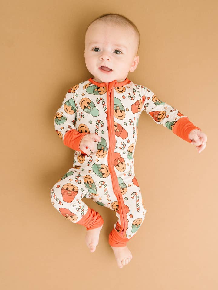 Little One Shop - Wholesale Sleepsuit - Baby - Christmas Smiley Bamboo Sleeper