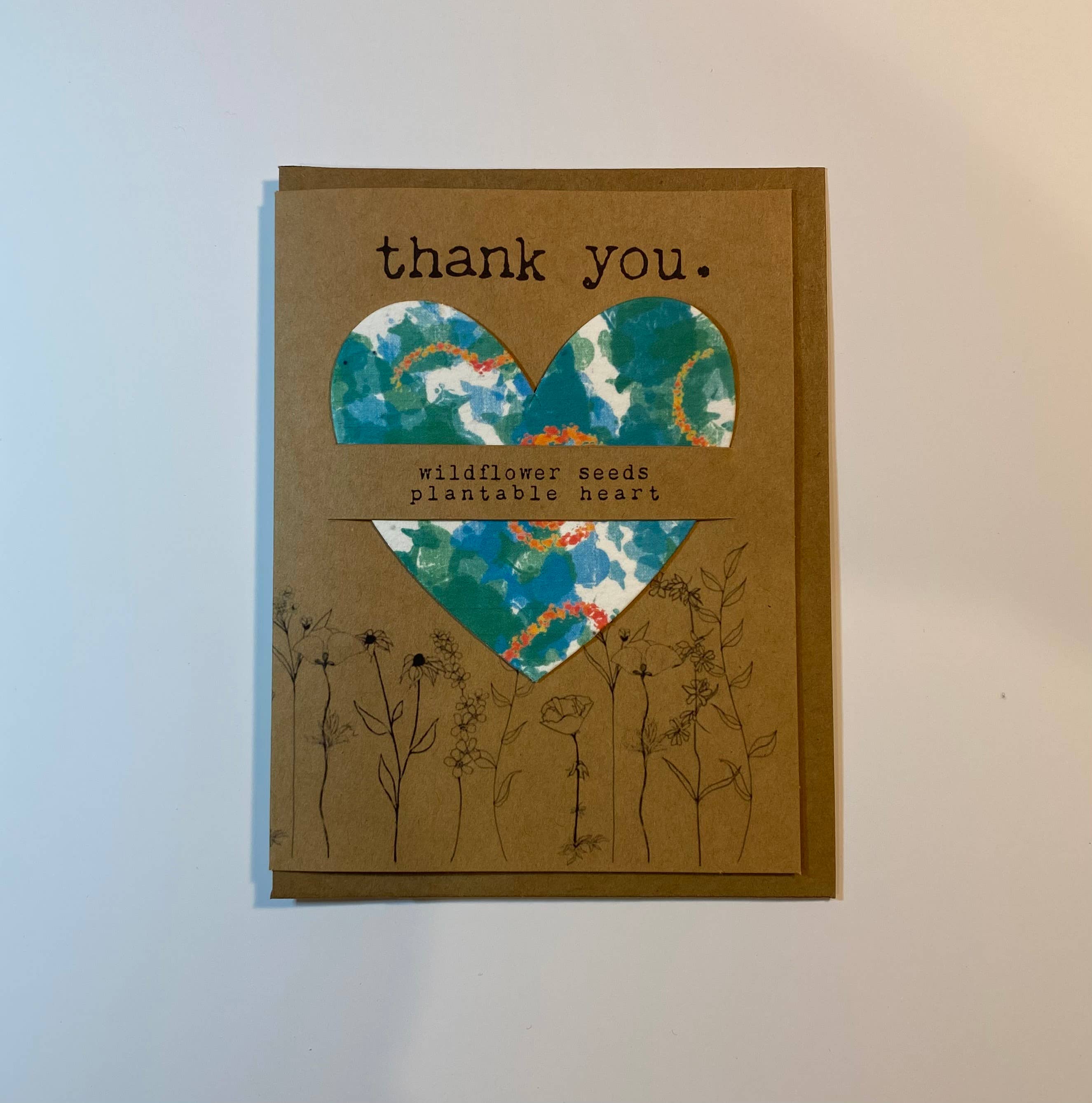 The Raven’s Edge Studio – Großhandel Dankeskarten – Wildblumensamen Pflanzbare Herzkarte: Danke, Umweltfreundlich2