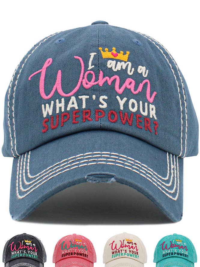 I AM A WOMEN SUPERPOWER Vintage Ball Cap for wholesale by Hana