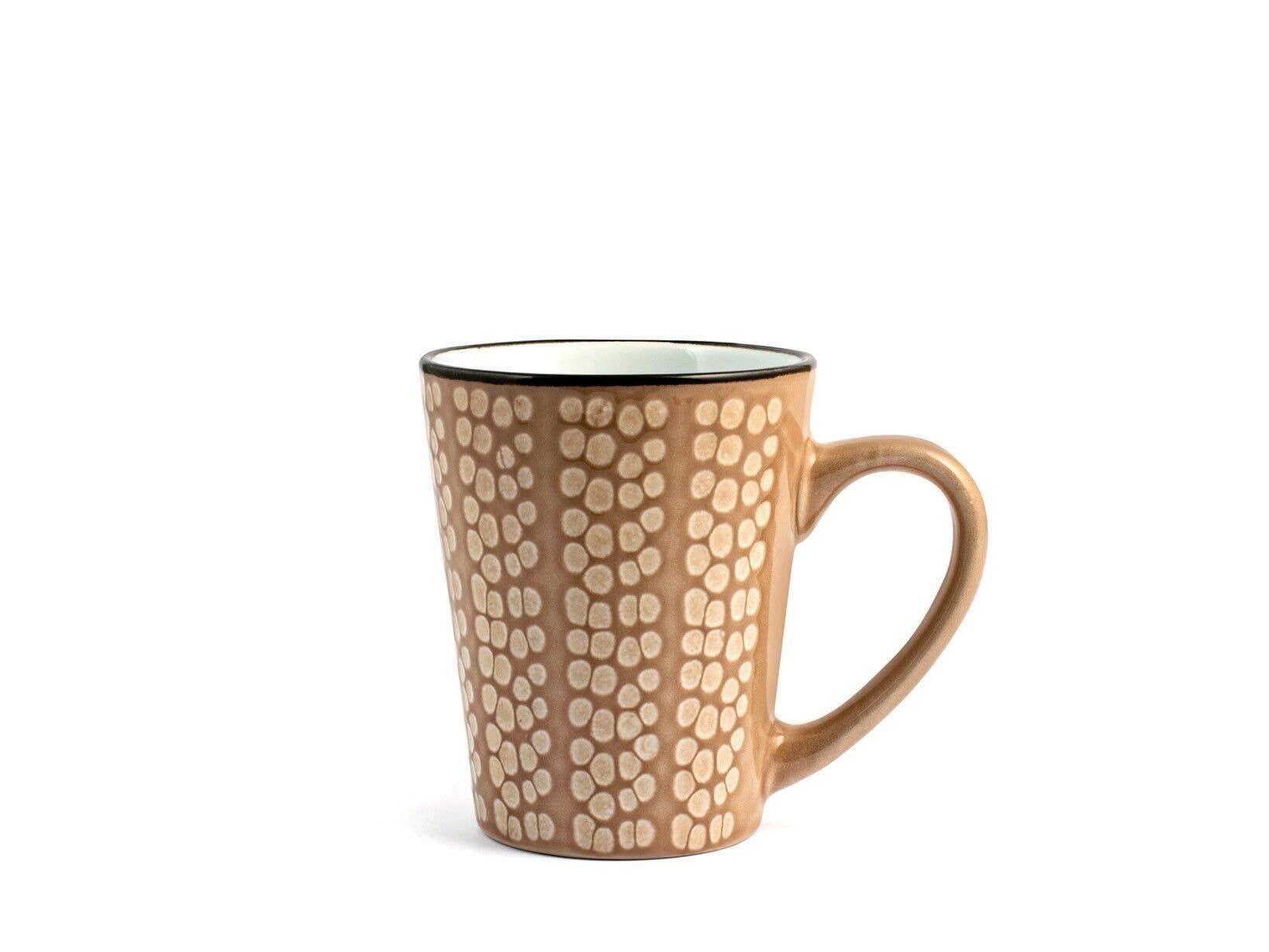 H&H - Wholesale Coffee Mug - Ethnic Mug in Stoneware Assorted Colors cc3003