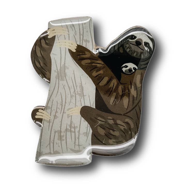 Brown-throated Three-toed Sloth (III) Brooch for wholesale by Selatan