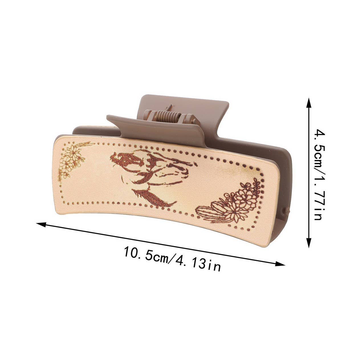 ACCITY - Wholesale Hair Clip - Women's - Cactus Print Leather Hair Claw Clip, Western Style_CWAHA060613