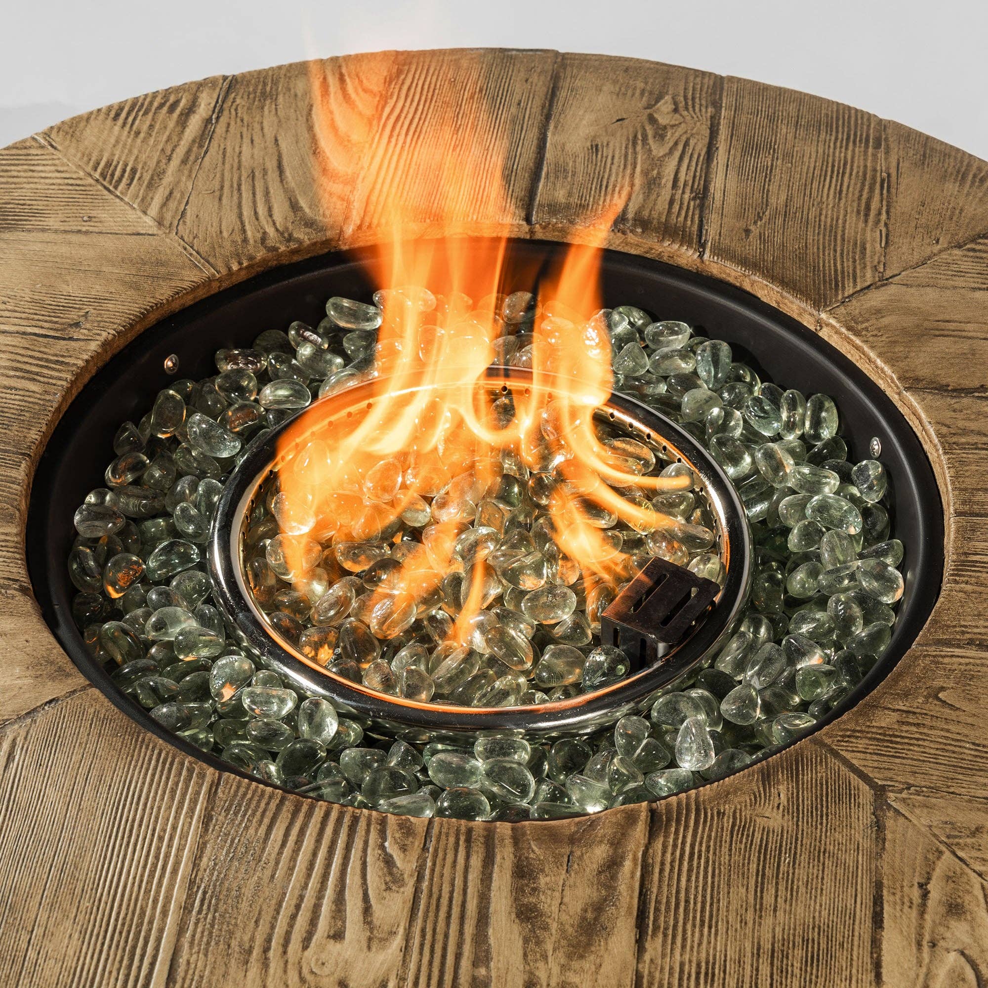 Orange County Decor - Wholesale Fire Pit - 30Inch Round Fire Pit Table Propane Fire Table With Lava Rocks Black Steel3