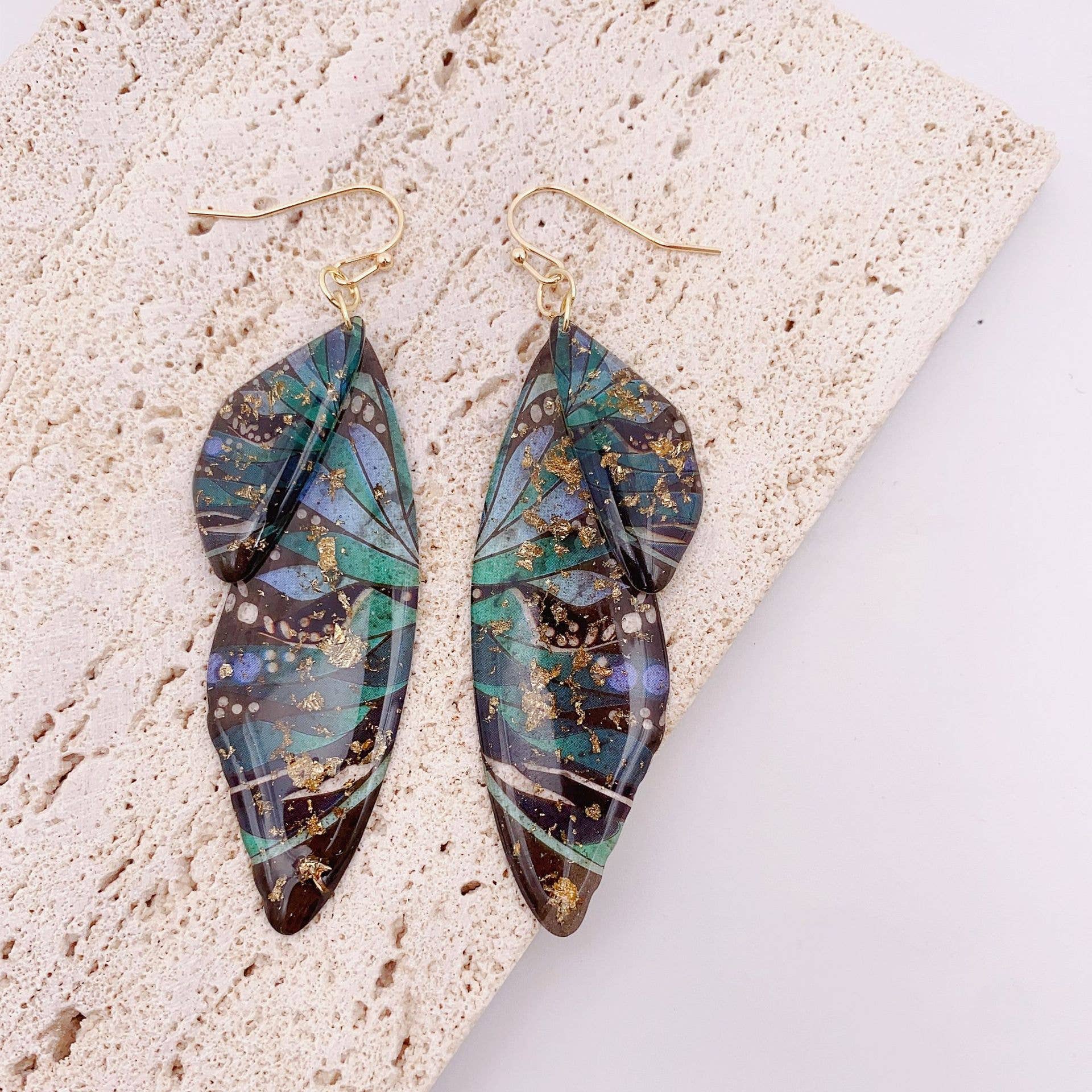 Mio Queena – wholesale Dangle earrings – Gradient Cicada Wings Butterfly Wings Earrings18