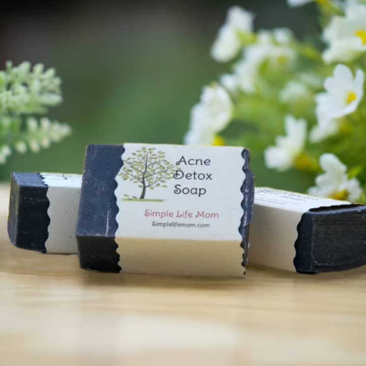 Simple Life Mom - Wholesale Bar Soap - CHARCOAL TEA TREE SOAP -acne charcoal soap, black soap, deep cleanse, clear skin soap