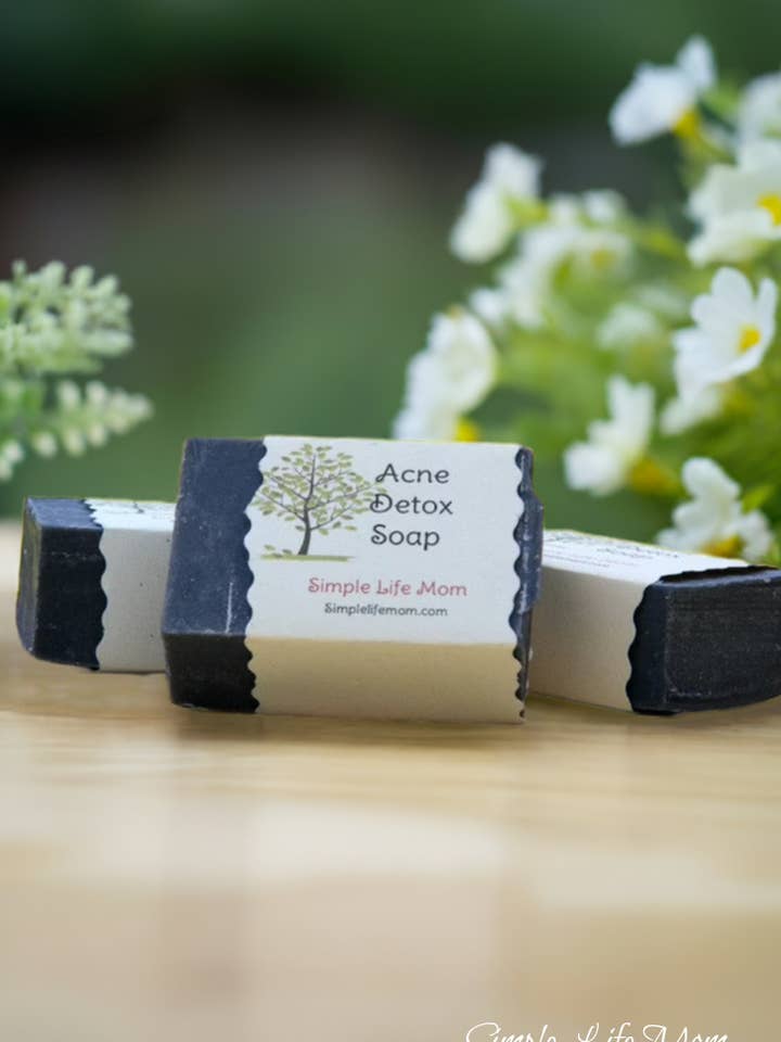 CHARCOAL TEA TREE SOAP -acne charcoal soap, black soap, deep cleanse, clear skin soap for wholesale by Simple Life Mom