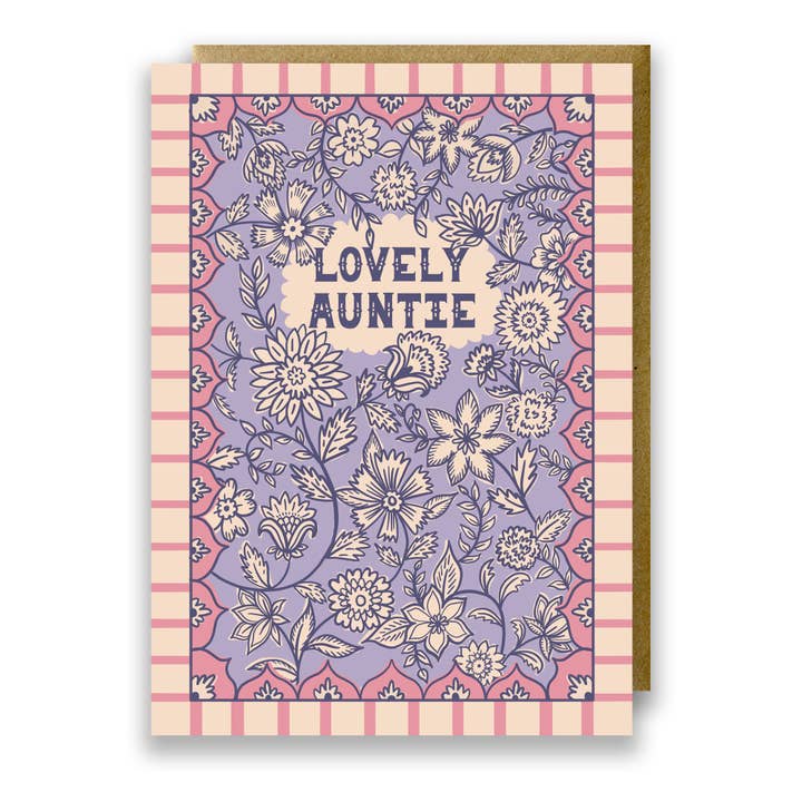 Carte Indienne Florale Adorable Tata - Carte d'Anniversaire pour Tata pour la vente par Jessie Maeve Studio