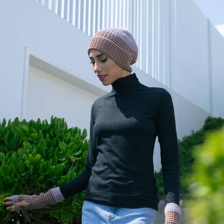 Emilime - Wholesale Gloves - Women's - RUMI striped fingerless gloves- ribbed7