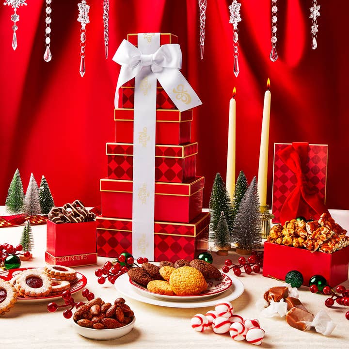 Gluten Free Palace - Wholesale Food Gift Basket - Gluten Free Palace Holiday Gift Tower- Cookies and Treats