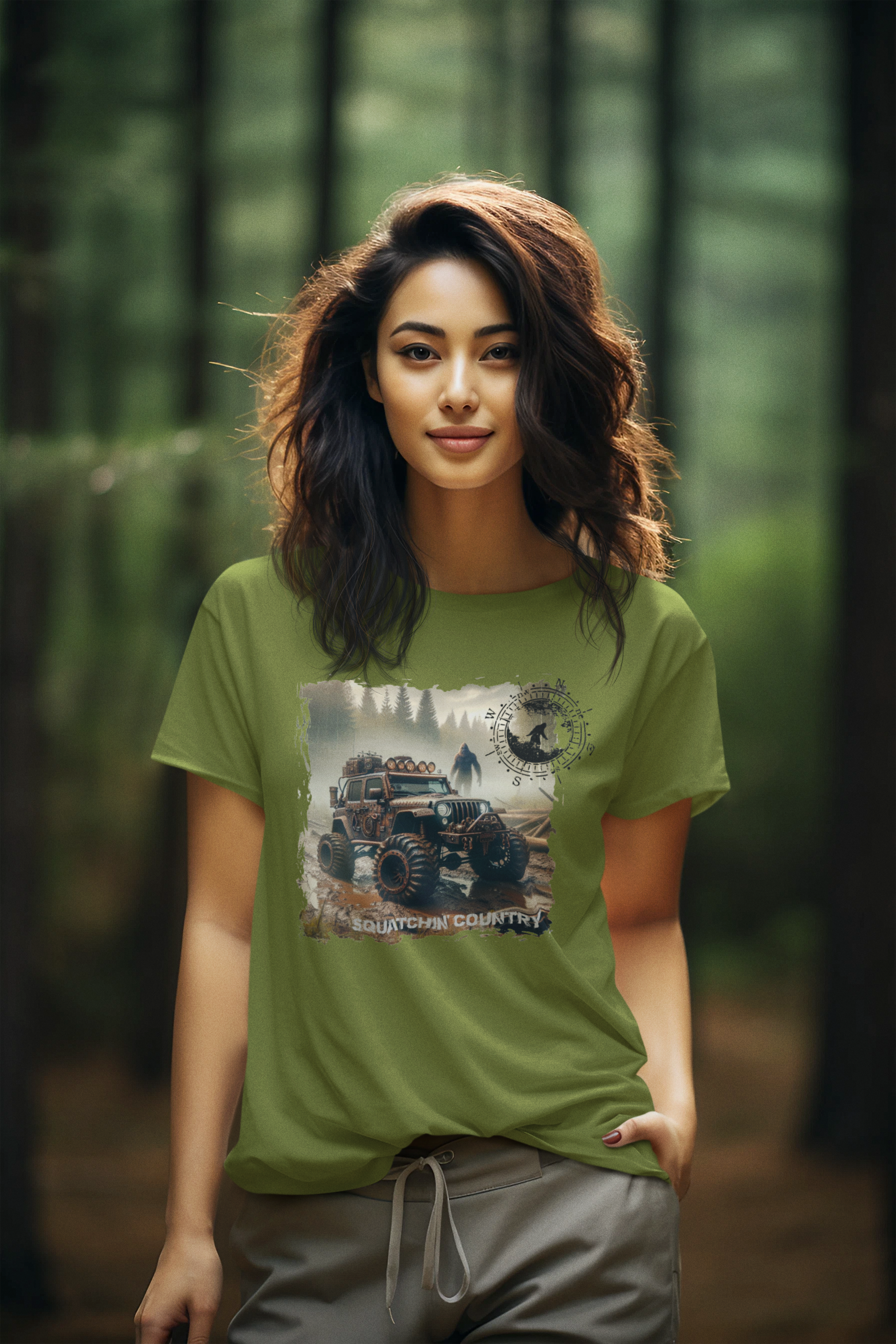 Squatchin’ Country - Wholesale T-Shirt (Graphic) - Men's - Rustic Bigfoot Jeepin Squatchin' Country t-shirt17