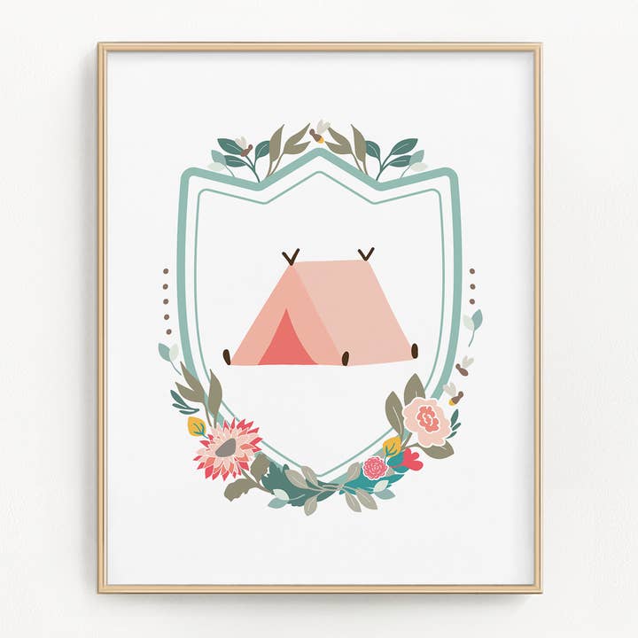 Woodland Adventure Tent Art Print for wholesale by Flip The Script Studios