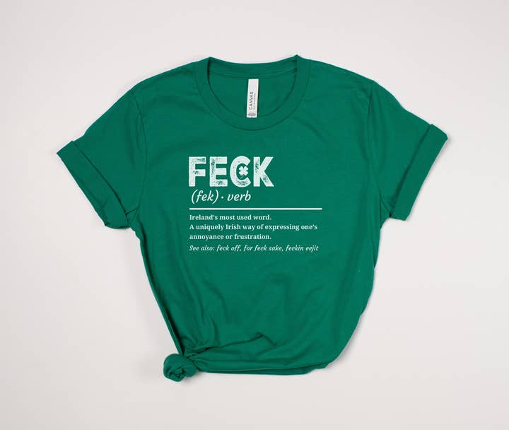 Stiles Tee Co. - Wholesale T-Shirt (Graphic) - Unisex - Feck Definition Shirt - Funny St. Patrick's Day Shamrock Tee
