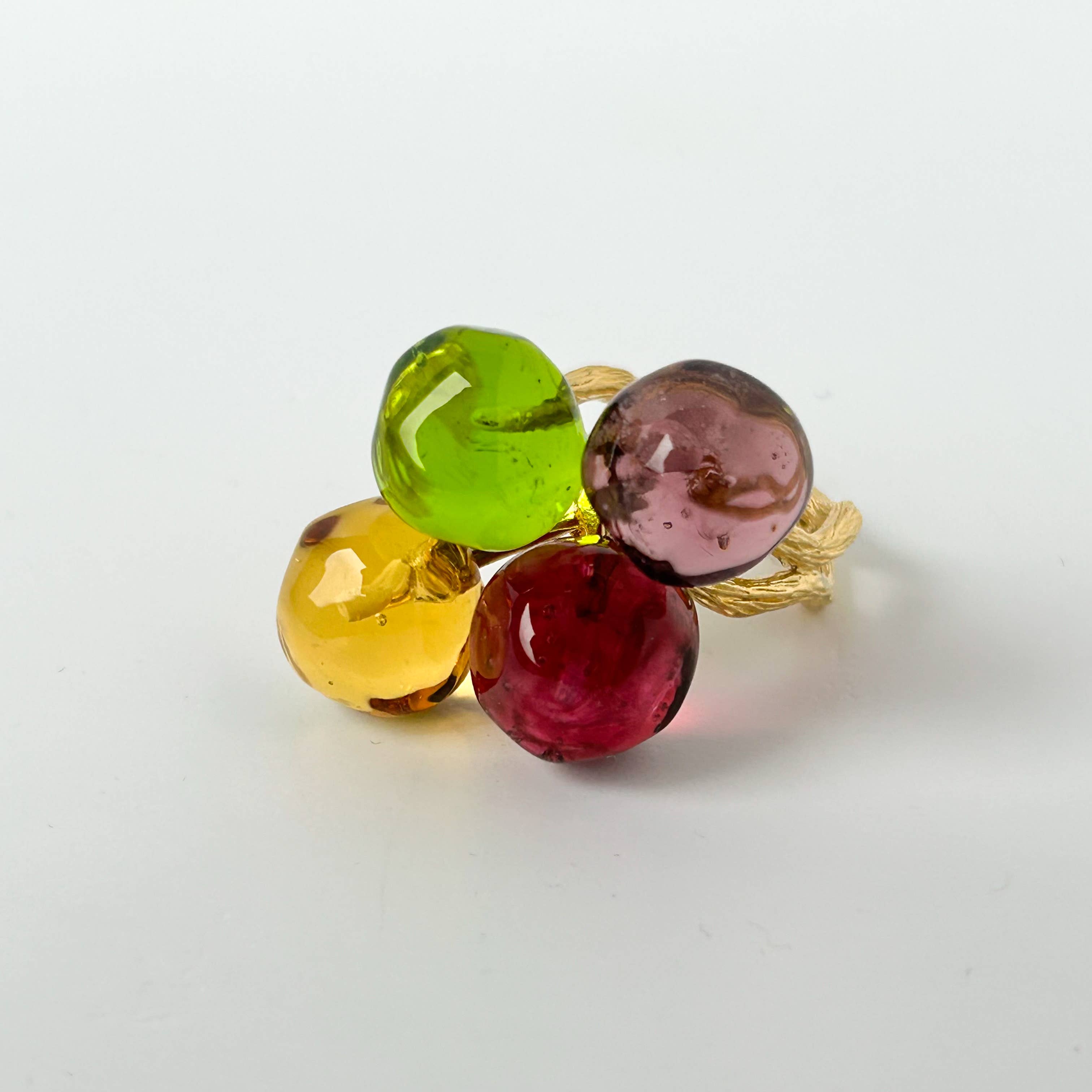 Chama Navarro - Wholesale Cocktail/Statement Ring - Handmade Murano Glass Ring Chania 4B