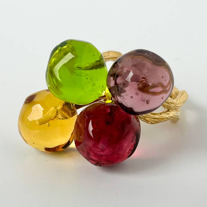 Chama Navarro - Wholesale Cocktail/Statement Ring - Handmade Murano Glass Ring Chania 4B0