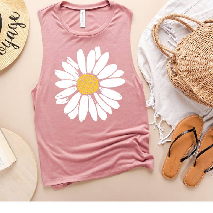 Par.tees by Party On! - Wholesale Tank Top - Women's - Summer Sunshine Flower Daisy Floral Market Graphic Tanks