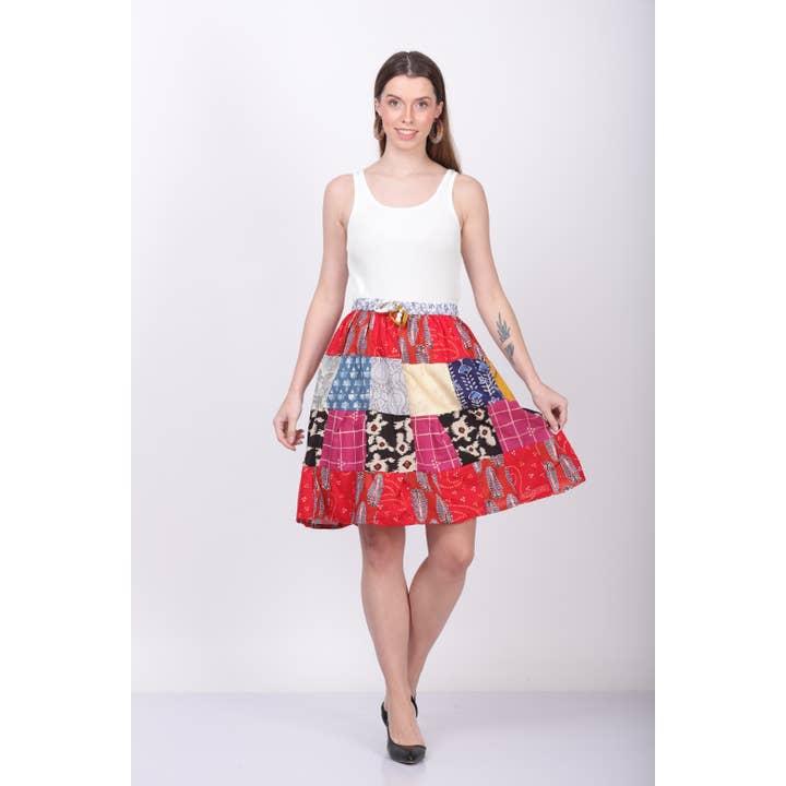 COTTON PATCH SHORT SKIRT for wholesale by Le Styles