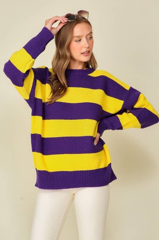 Vanilla Monkey – Engroshandel Pullover - Dame – Game Day stribet sweater10