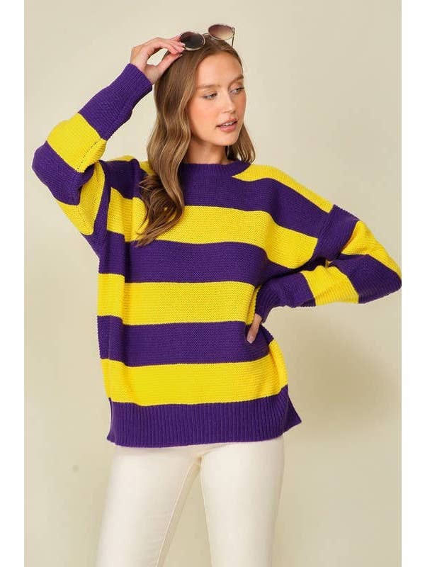 Vanilla Monkey – Engroshandel Pullover - Dame – Game Day stribet sweater10