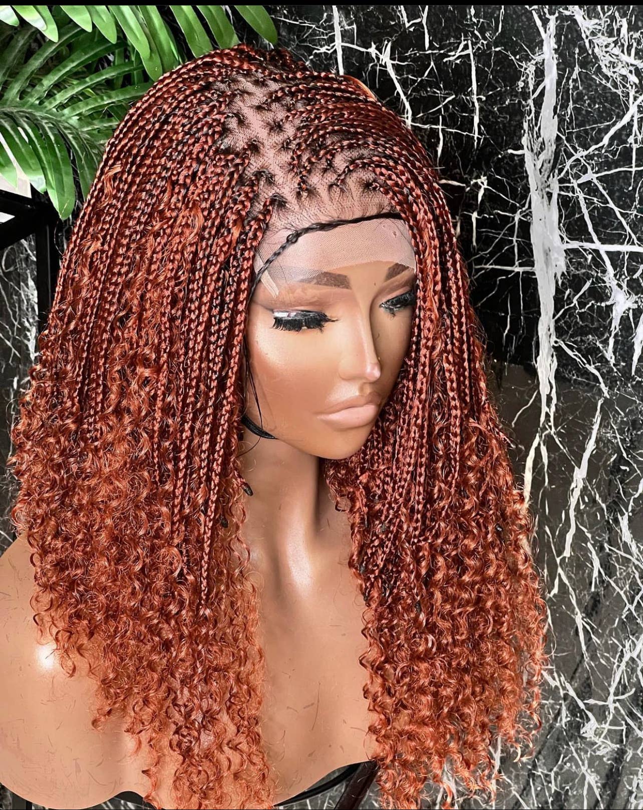 Lamuskwigs – wholesale Wig/hair piece – Goddess bob wig, box braid wig, wine braided wig, boho braid1