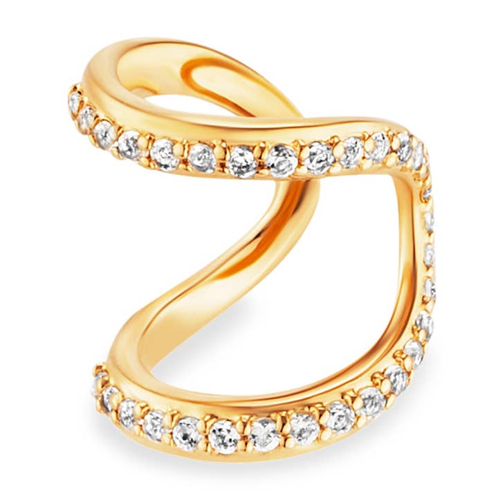 Boucle d'oreille en argent 925, or jaune, topaze blanche pour la vente par caï